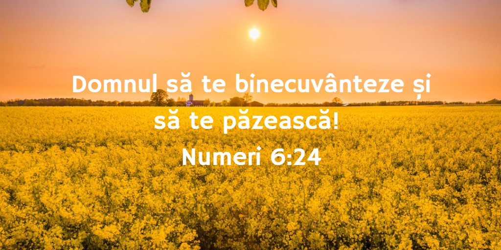 Domnul să te binecuvânteze și să te păzească! Numeri 6:24
