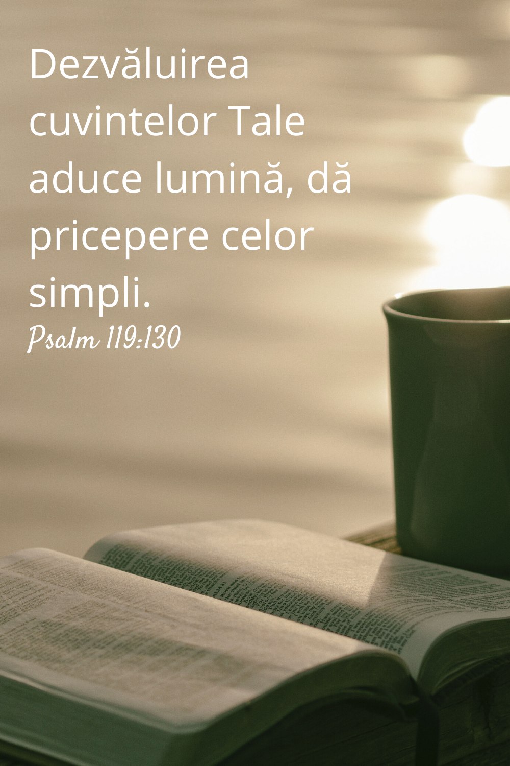 Dezvăluirea cuvintelor Tale aduce lumină, dă pricepere celor simpli. Psalm 119:130