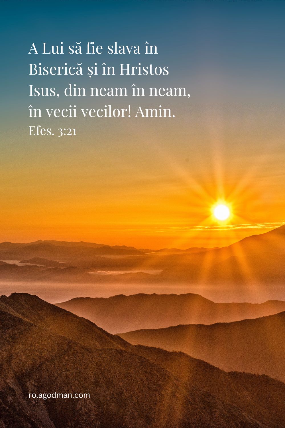 A Lui să fie slava în Biserică și în Hristos Isus, din neam în neam, în vecii vecilor! Amin. Efes. 3:21