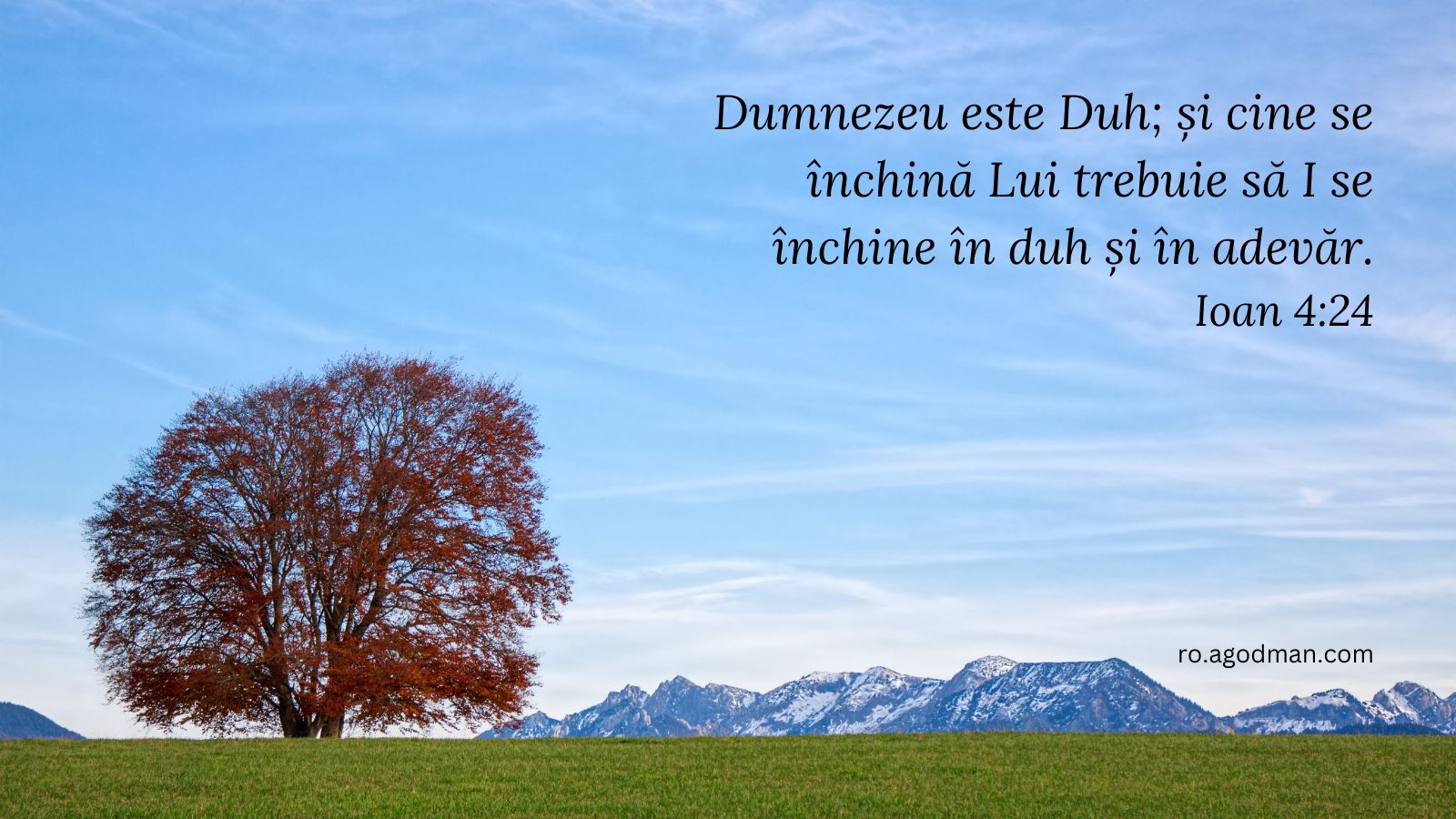 Dumnezeu este Duh; și cine se închină Lui trebuie să I se închine în duh și în adevăr. Ioan 4:24